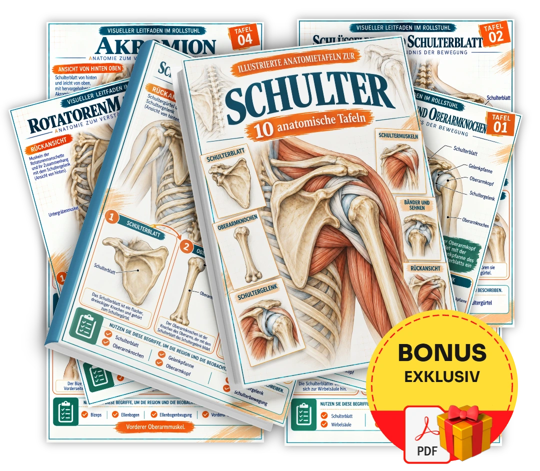Illustrierte Anatomietafeln zur Schulter